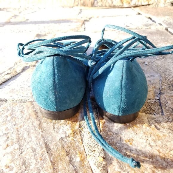 Michael Kors Collection Kallie Lace Up Suede Flats - Picture 6 of 12